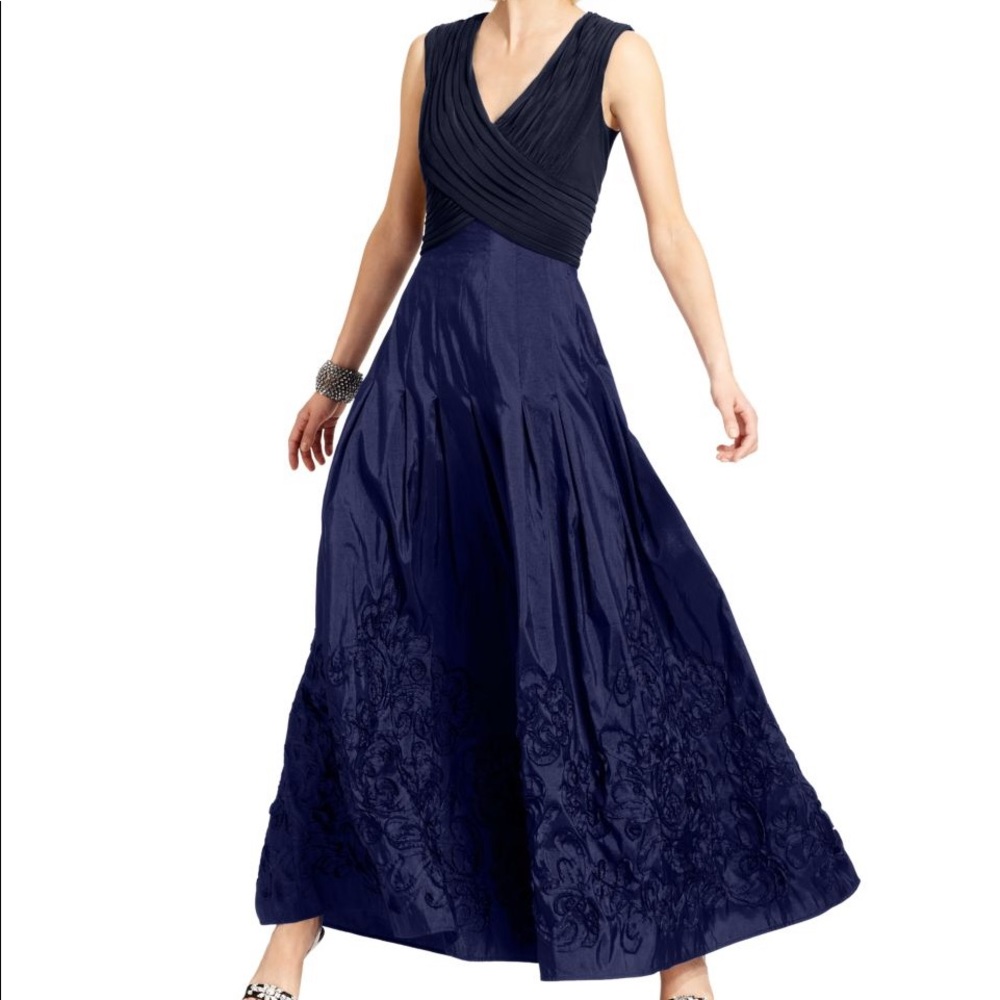 Patra Mother of Bride Taffeta & Jersey Formal Gown